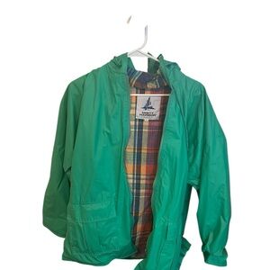 Fishermen Vintage style green rain coat/ windbreaker